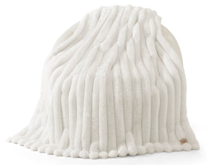 Faux Fur Throw Blanket – Reversible Plush Bubble Design, 50" x 70"