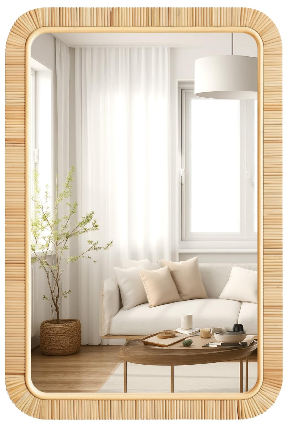Boho Rattan Wall Mirror