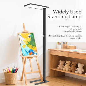 120W LED Floor Lamp with Dual Light Sources & Knob Dimming – Full Spectrum, 4000K, 10000LM