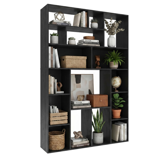 6-Shelf Open Bookcase, 71" H Freestanding Display Storage