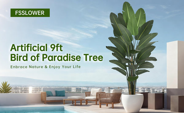Artificial Bird of Paradise Tree with Banana Leaves – 6ft 7ft 8ft 9ft