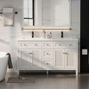 60" Double Sink Bathroom Vanity with Resin Basin & Shutter Doors