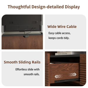 78.8" TV Stand with Storage Cabinets & Drawers – Walnut