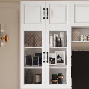 126" Entertainment Center Wall Unit with Glass Doors & Drawers