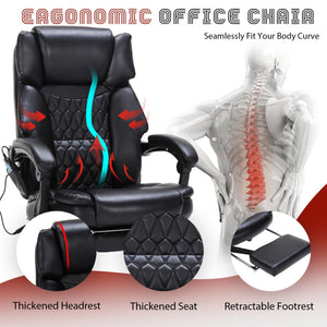 Massage Office Chair with Footrest, Heat & Reclining – 400 lbs Capacity