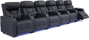 Home Theater Seating – Top Grain Leather Recliner Sofa