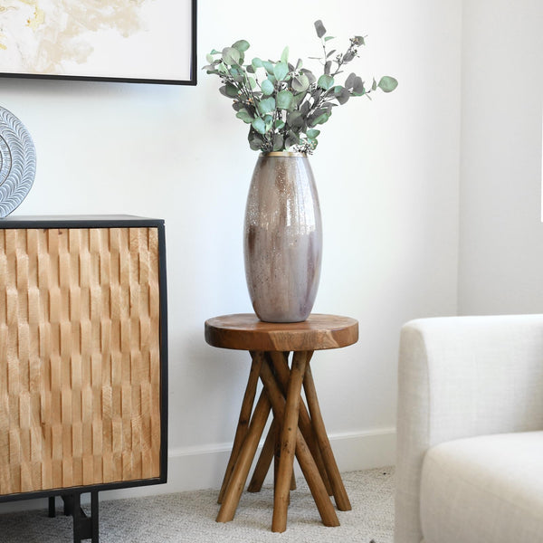 Teak Wood Stick Leg End Table