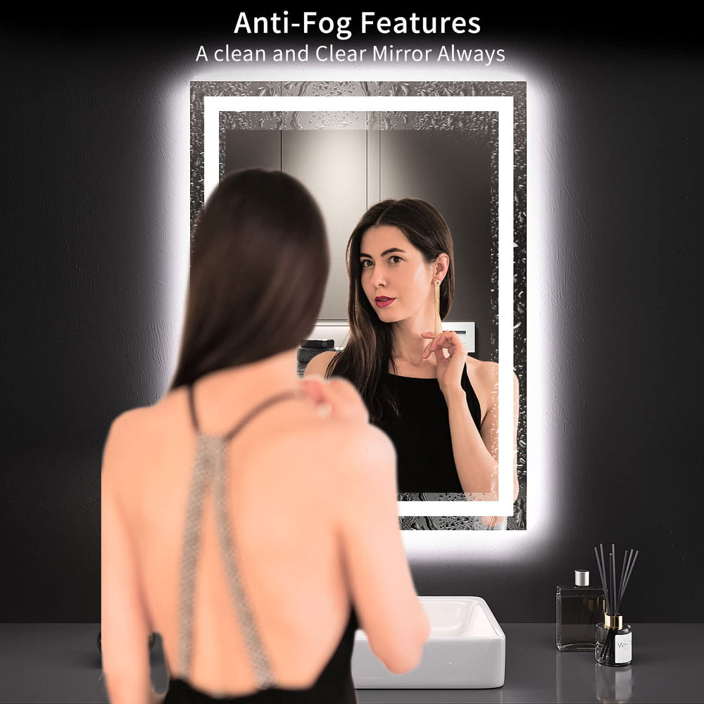LED Bathroom Mirror with Lights – Anti-Fog, Dimmable, Backlit & Front Lit, 32"L x 24"W