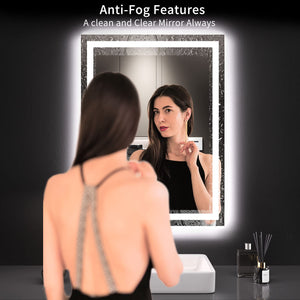 LED Bathroom Mirror with Lights – Anti-Fog, Dimmable, Backlit & Front Lit, 32"L x 24"W