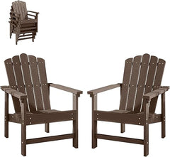 Stackable Adirondack Chair Set of 2 – HDPE Outdoor Patio Chair