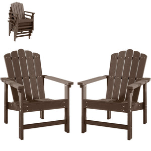 Stackable Adirondack Chair Set of 2 – HDPE Outdoor Patio Chair