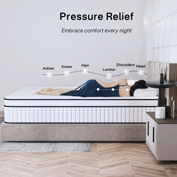 Full Size Hybrid Memory Foam Mattress with Pocket Coils