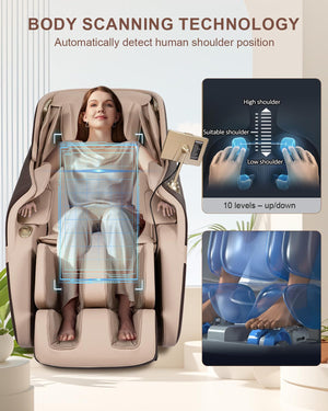 Full Body Zero Gravity Massage Chair with SL-Track, AI Control & Foot Rollers