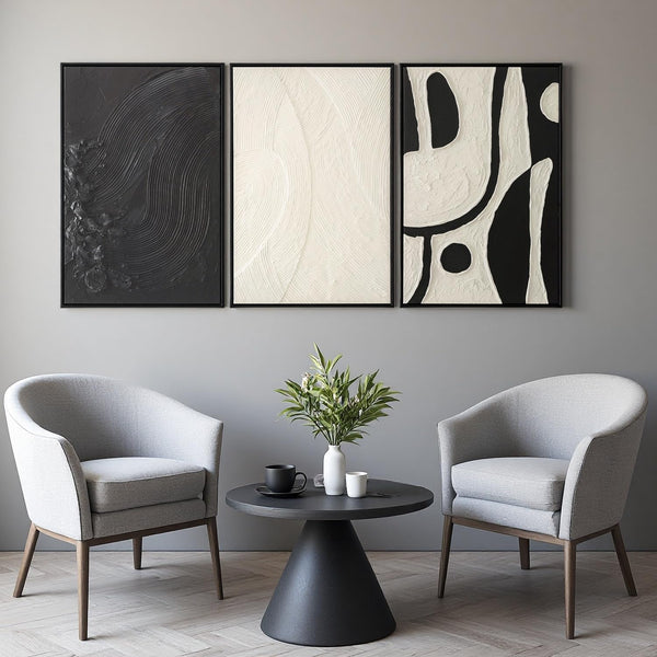 Framed Abstract Wall Art Set – 3 Piece Canvas Prints