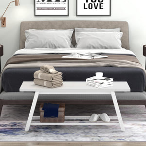 Industrial Entryway Storage Bench with Shoe Shelf