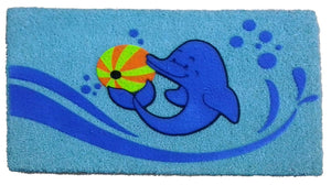 Dolphin Beach Ball Coir Doormat 30x18