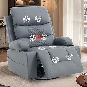 Power Swivel Rocker Recliner with Massage & Heat