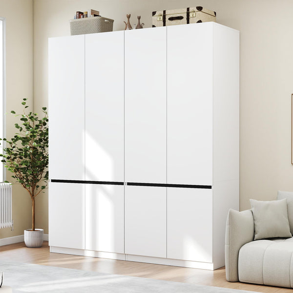 White Wardrobe Closet with Doors