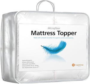 Hypoallergenic Overstuffed Pillow Top Mattress Topper