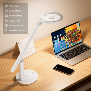 LED Desk Lamp 800LM Dimmable Eye-Caring Reading Light with Timer