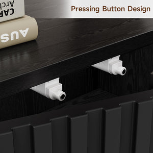 63" Fluted Sideboard Buffet Cabinet with Adjustable Shelves