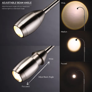 Adjustable LED Beam Floor Lamp with Flexible Gooseneck