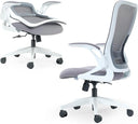 Foldable Ergonomic Mesh Office Chair with Flip-Up Arms