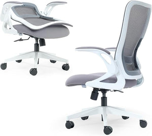 Foldable Ergonomic Mesh Office Chair with Flip-Up Arms