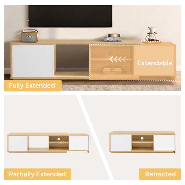Extendable TV Stand for TVs up to 90 Inches with Storage Cabinets