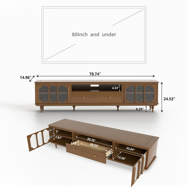78.74" Mid-Century Modern TV Stand with Storage