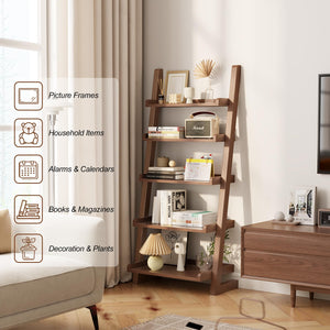 5-Tier Leaning Ladder Bookshelf