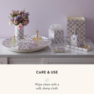 Capiz Glass Small Decorative Vase – Check Pattern