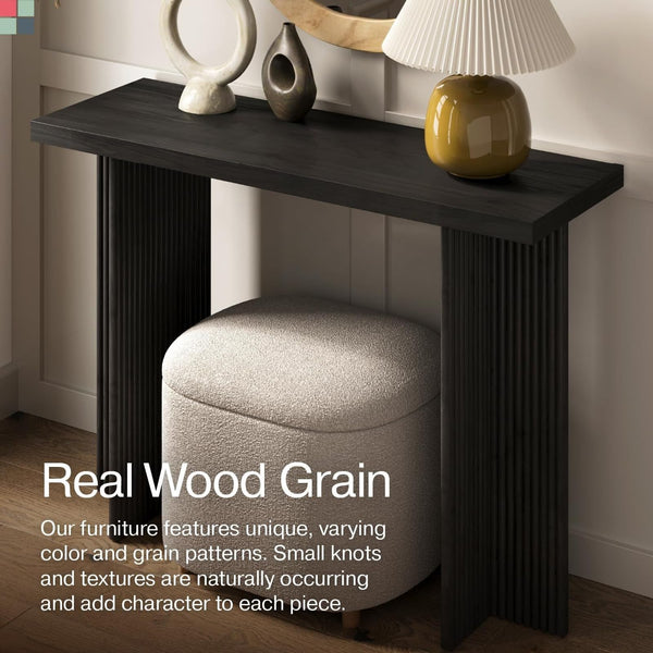 Fluted Console Table with Cross Base