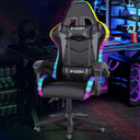 RGB LED High Back Gaming Chair with Headrest & Lumbar Support