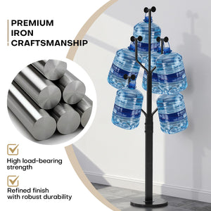 Freestanding Metal Coat Rack with 10 Hooks