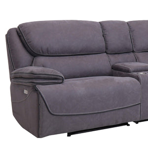 6-Piece Power Reclining Curved Sectional Sofa with Storage Console