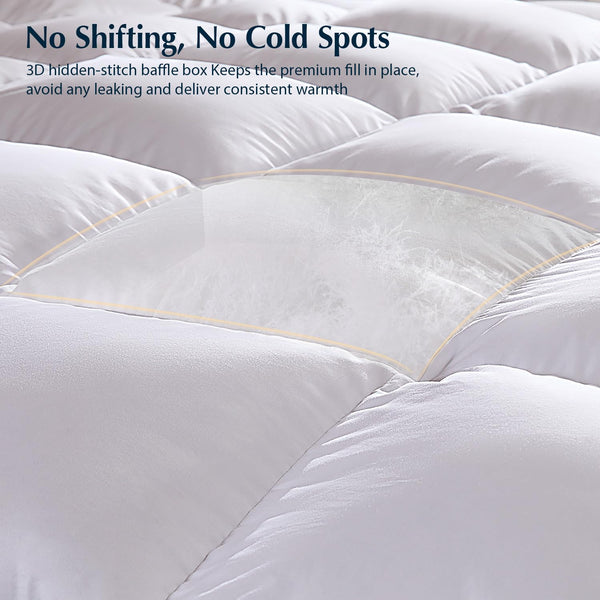 White Goose Down Winter Comforter with 3D Baffle Box