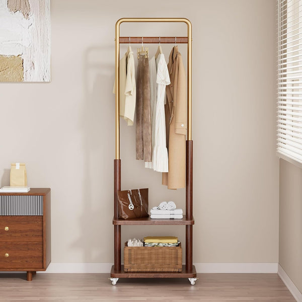 Freestanding Clothes Rack with Wheels
