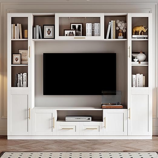 94" Wall Unit Entertainment Center with LED Lights