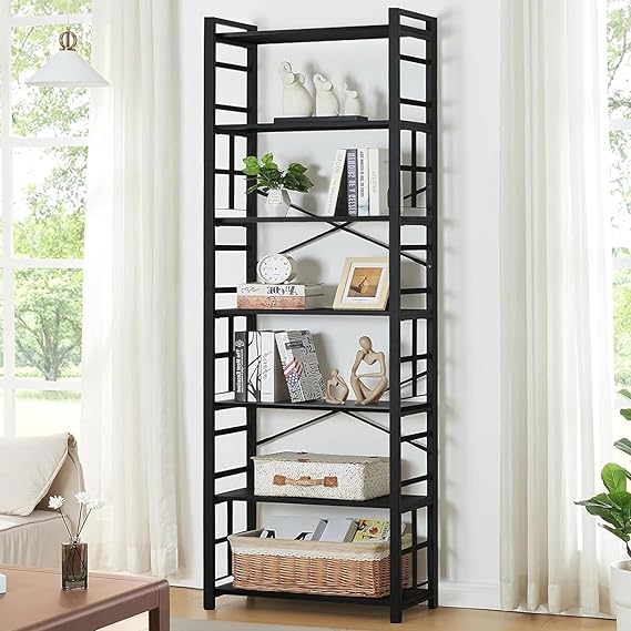 7-Tier Industrial Bookshelf 84"