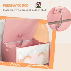Kids Storage Chest with Safety Hinge – Pink Animal Design