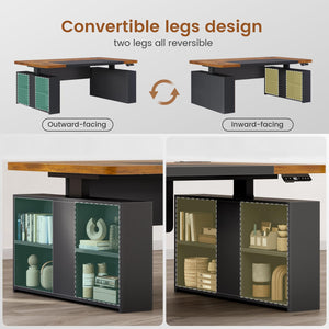 63" Adjustable Standing Desk with Storage & Power Outlets