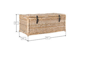 Wicker Storage Trunk with Flip-Top Lid