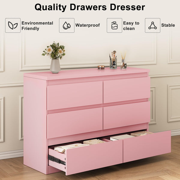 6-Drawer Dresser with Metal Rails