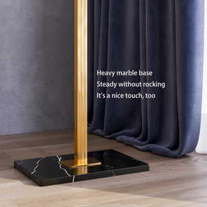 Metal Coat Rack with Marble Base — Freestanding Hook Stand