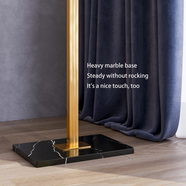 Metal Coat Rack with Marble Base — Freestanding Hook Stand