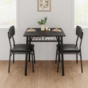 5-Piece Dining Table Set with Storage Rack & Upholstered Chairs