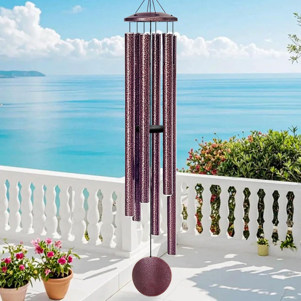 66-Inch Large Outdoor Wind Chimes – Deep Tone, 6 Aluminum Tubes, Rustic Garden Decor