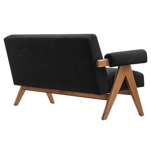 Boucle Fabric Loveseat
