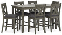 7-Piece Counter Height Dining Set with Upholstered Bar Stools